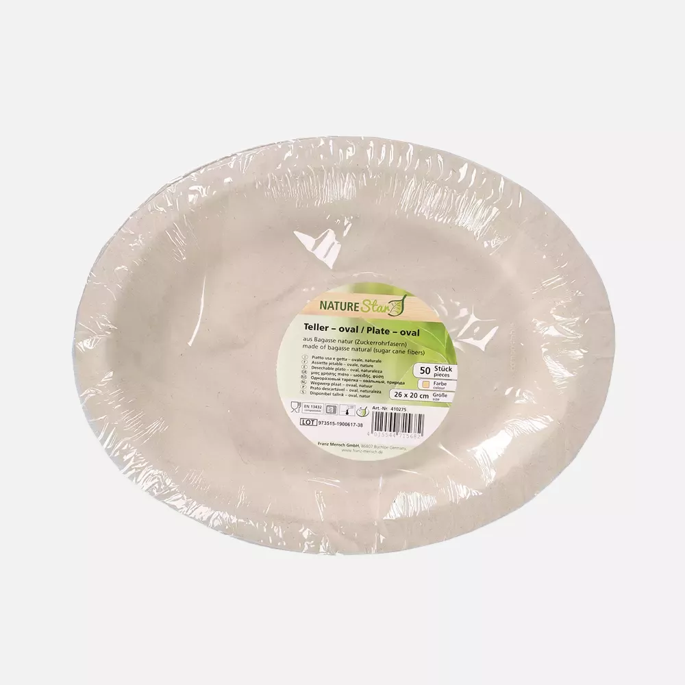 NATUREStar 410275, Oval Bagasse Plates, 260 x 200 mm, image 4