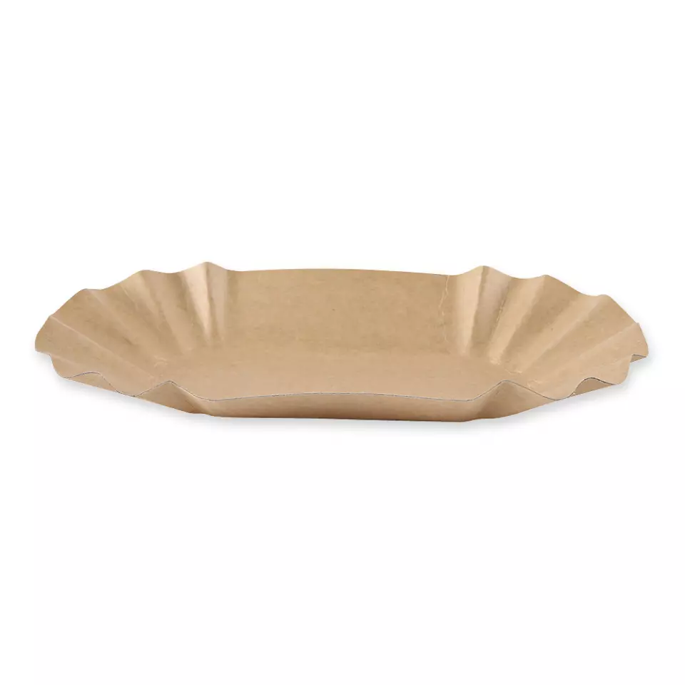 Franz Mensch 415175, Organic Kraft Paper Trays, Oval, 110 x 195 x 32 mm, FSC®-mix
