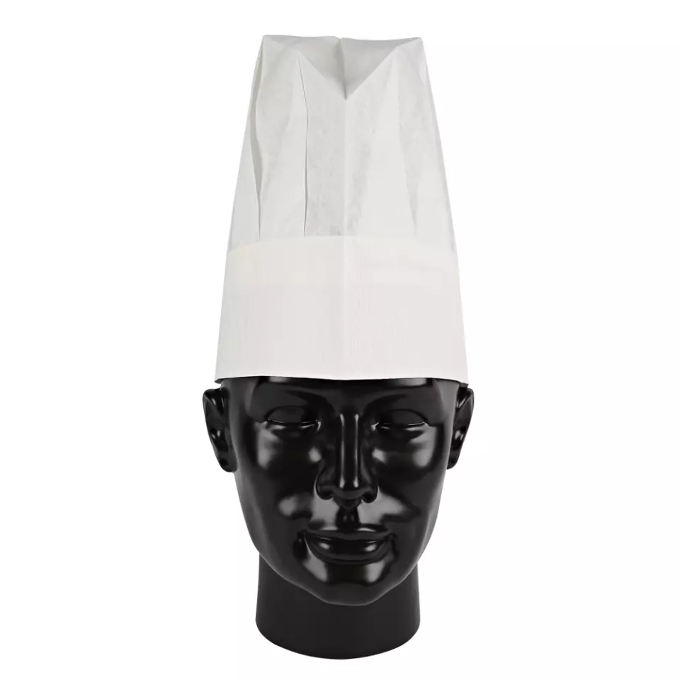 HygoStar 0980, Excellent Special Crepe Paper Chef's Hats, 22 cm, White, image 3, gallery thumbnail