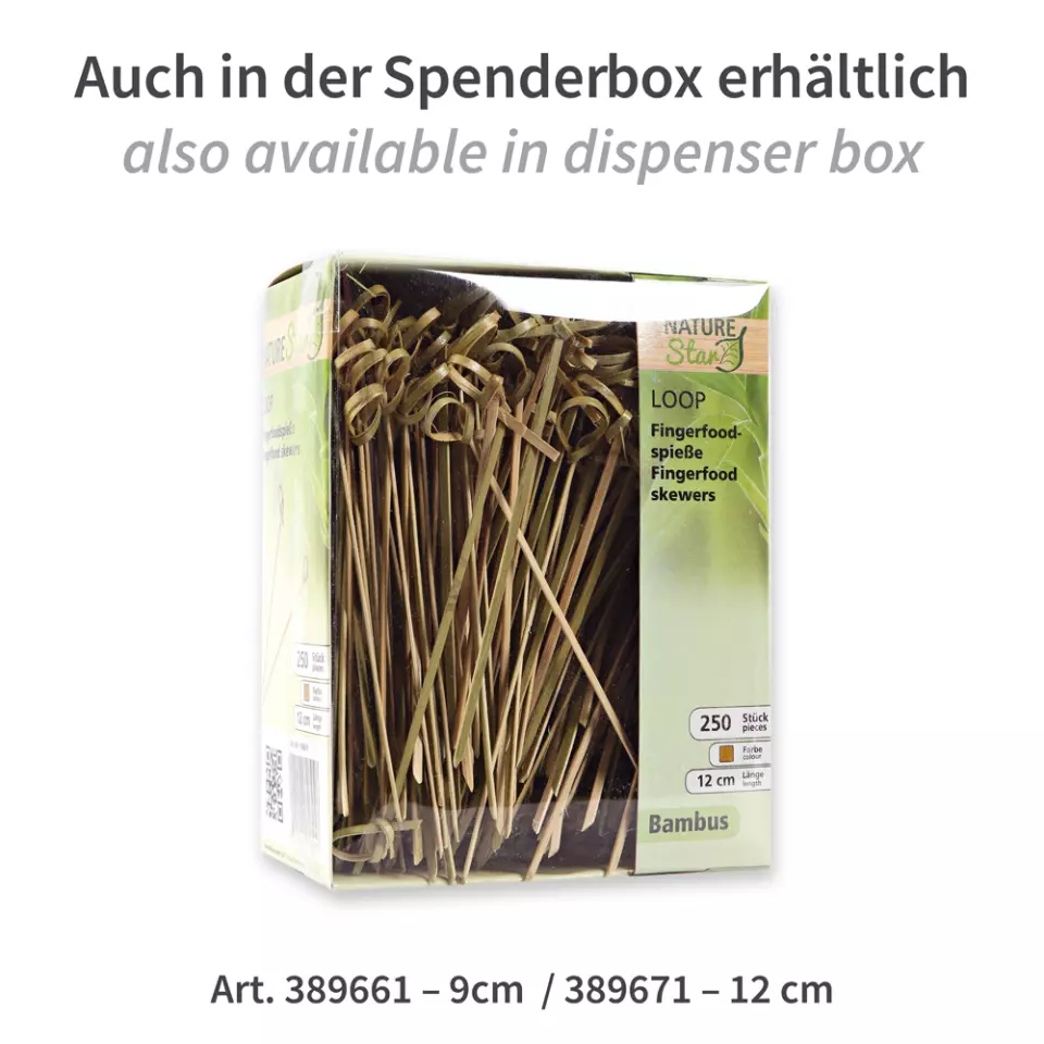 NATUREStar 38967, Organic Loop Bamboo Fingerfood Skewers, 120 mm, Natural, image 9, gallery thumbnail