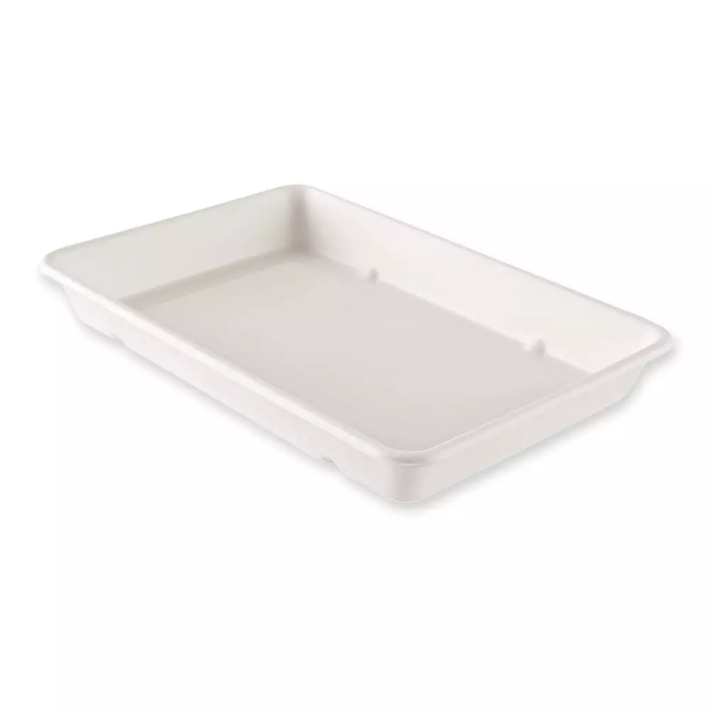 NATUREStar 411440, Classico Organic Rectangular Bagasse Trays, 230 x 156 x 31 mm, 900 ml, image 1