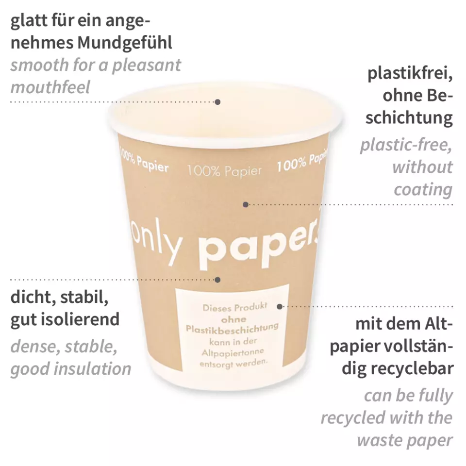 NATUREStar 403083, Bio-Papier Kaffeebecher, 200 ml / 8 oz, ø 80 mm, image 6, gallery thumbnail