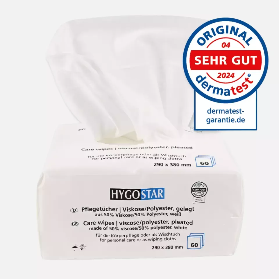 HygoStar 53621, Pleated Viscose/Polyester Care Wipes, 29 x 38 cm, White, image 1, gallery thumbnail