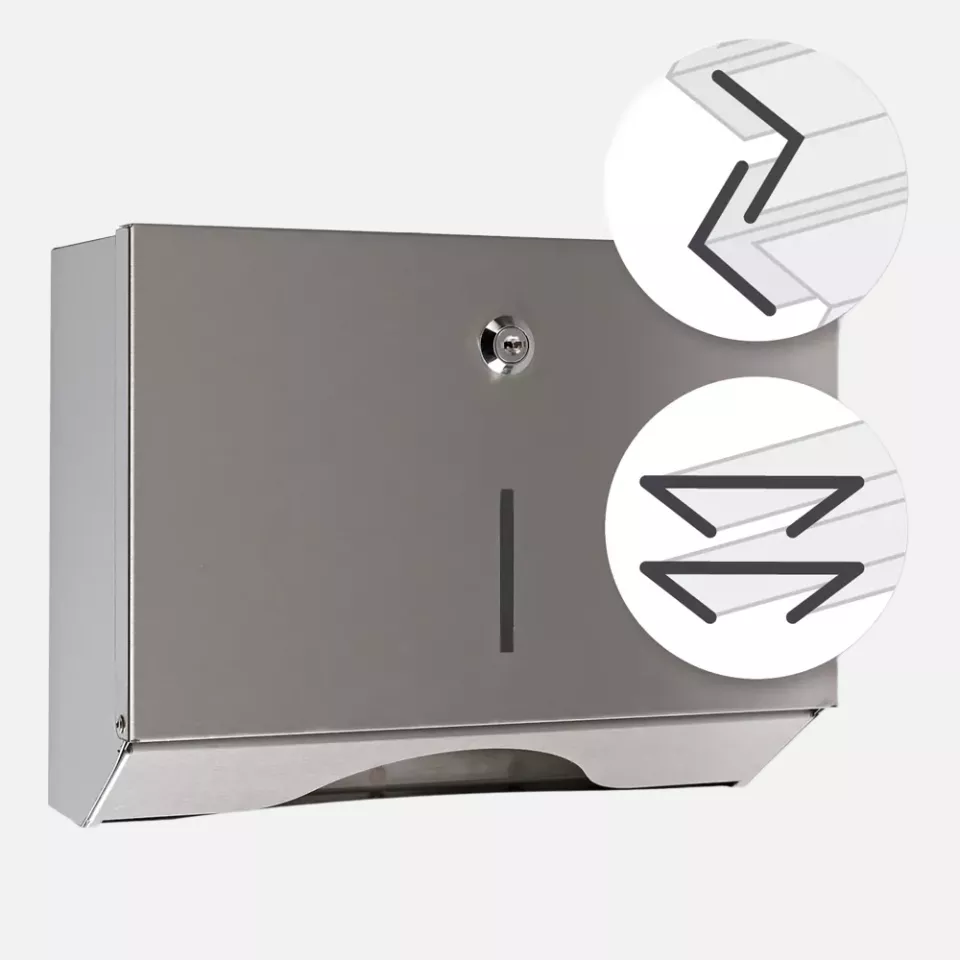 HygoStar 889650, C/V/ZZ-Fold Hand Towel Dispenser, Stainless Steel, image 1, gallery thumbnail