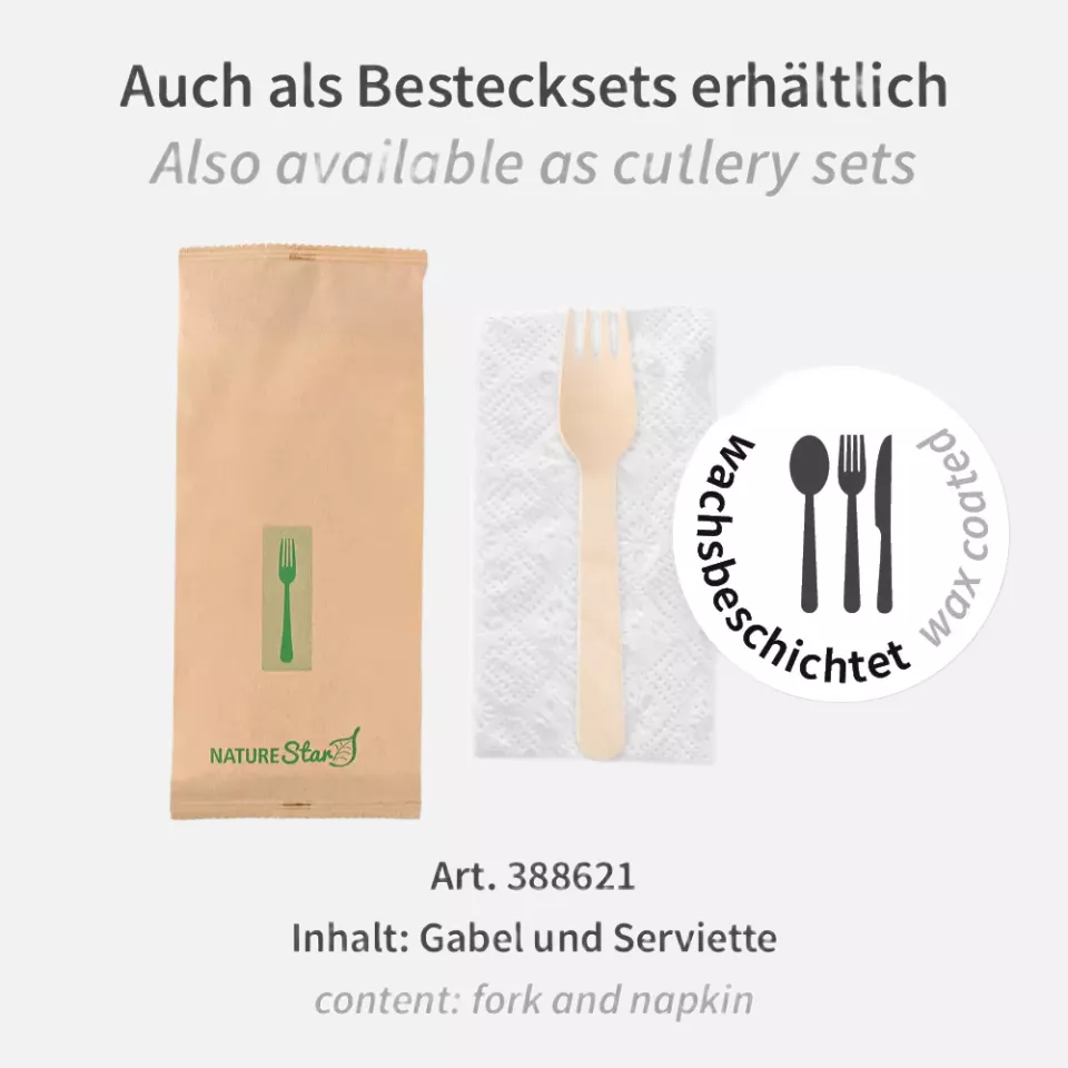 NATUREStar 388562, Organic Wood Forks, 160 mm, FSC® 100%, Wax Coated, image 5, gallery thumbnail