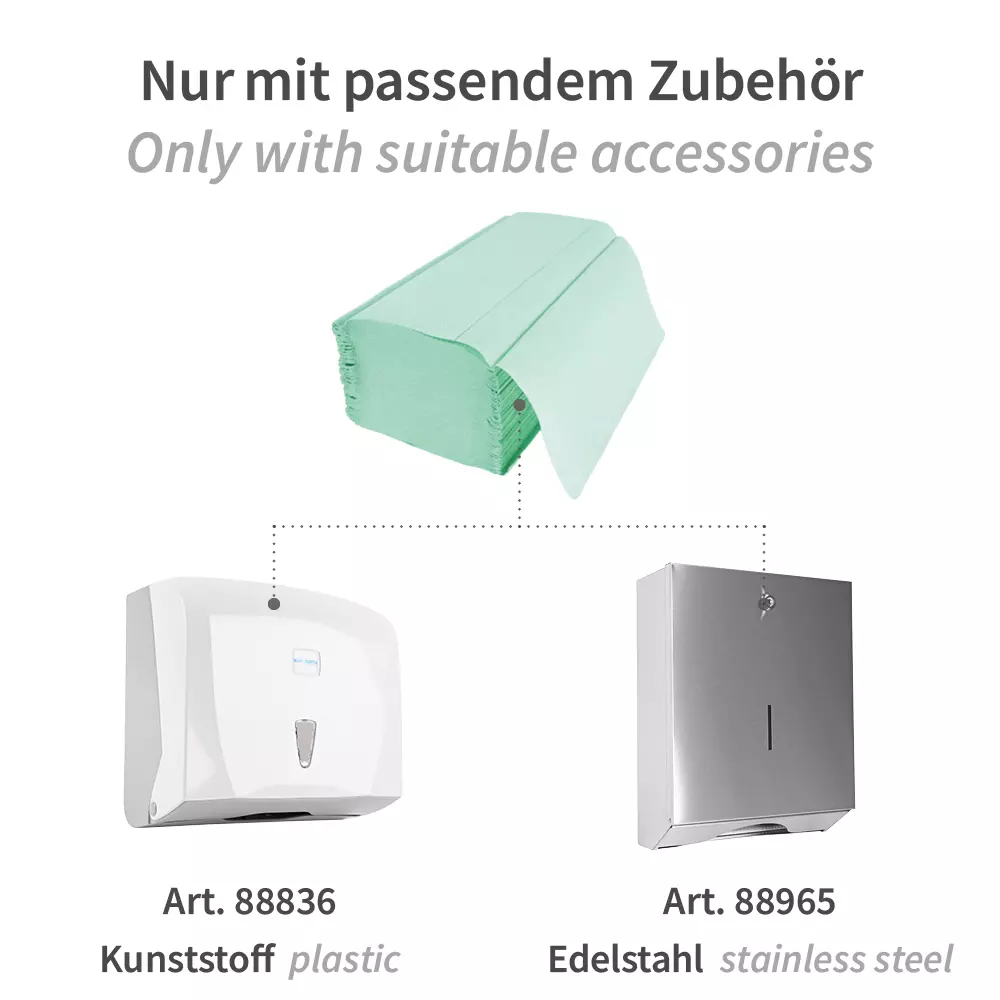 HygoClean 30462, Papierhandtücher, V/ZZ-Falzung, 2-lagig, Grün (Zellulose), image 2