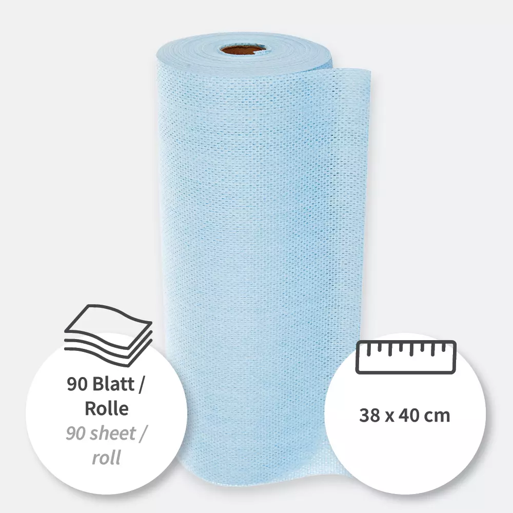 HygoClean 317008, Hygotex Viscose Cleaning Cloths, Small Roll, Blue, image 3