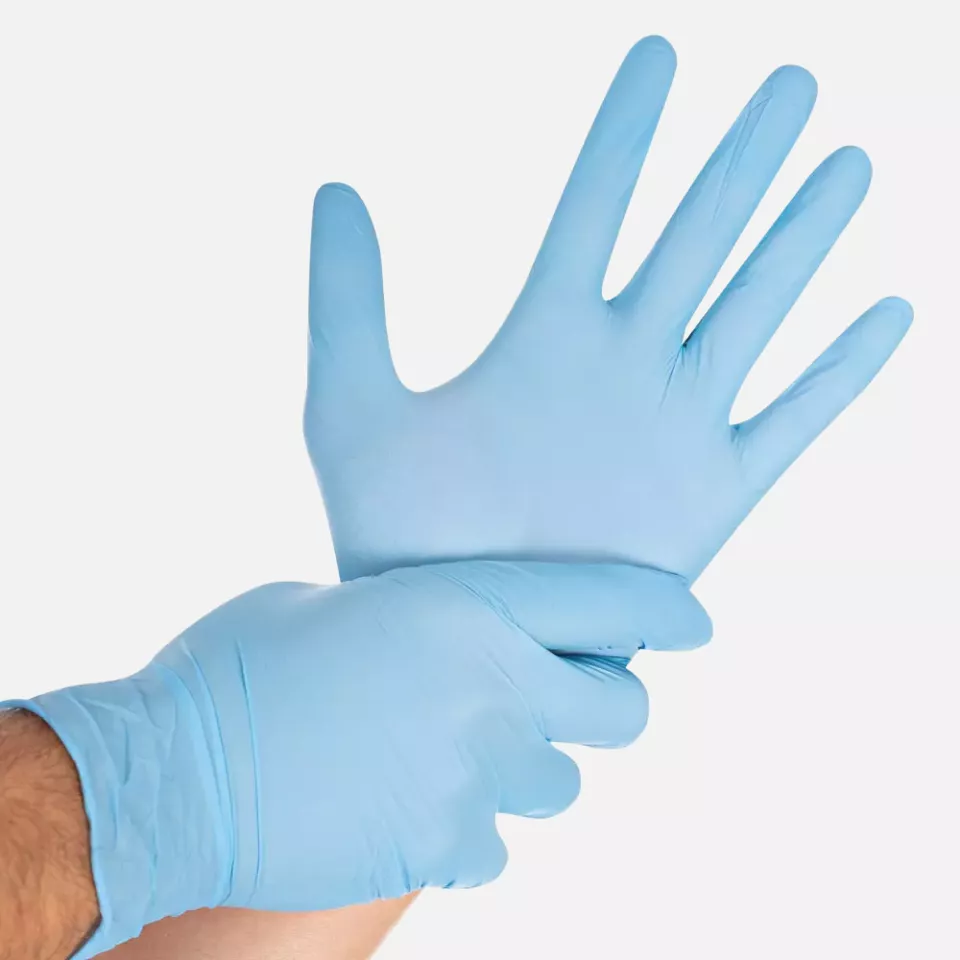 HygoStar 2702, Safe Light Nitrile Gloves, 11/XXL, Blue, Powder-Free, image 1, gallery thumbnail