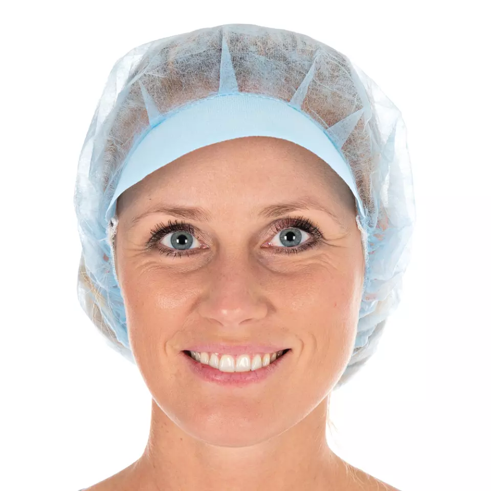 HygoNorm 12816, Light PP Peaked Bouffant Caps, ø 48 cm, Blue, image 1, gallery thumbnail