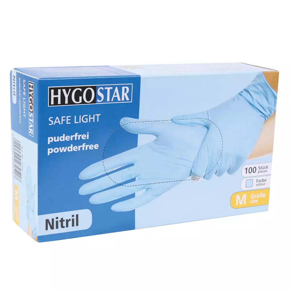 HygoStar 2702, Safe Light Nitrile Gloves, 11/XXL, Blue, Powder-Free, image 3