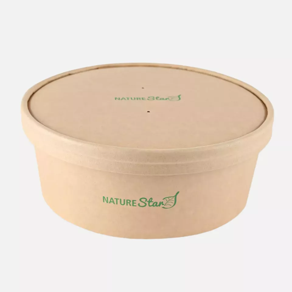 NATUREStar 416130, Caesar Bio-Kraftpapier/PLA Salatschalen, 1300 ml, Ø 185 mm, image 4, gallery thumbnail