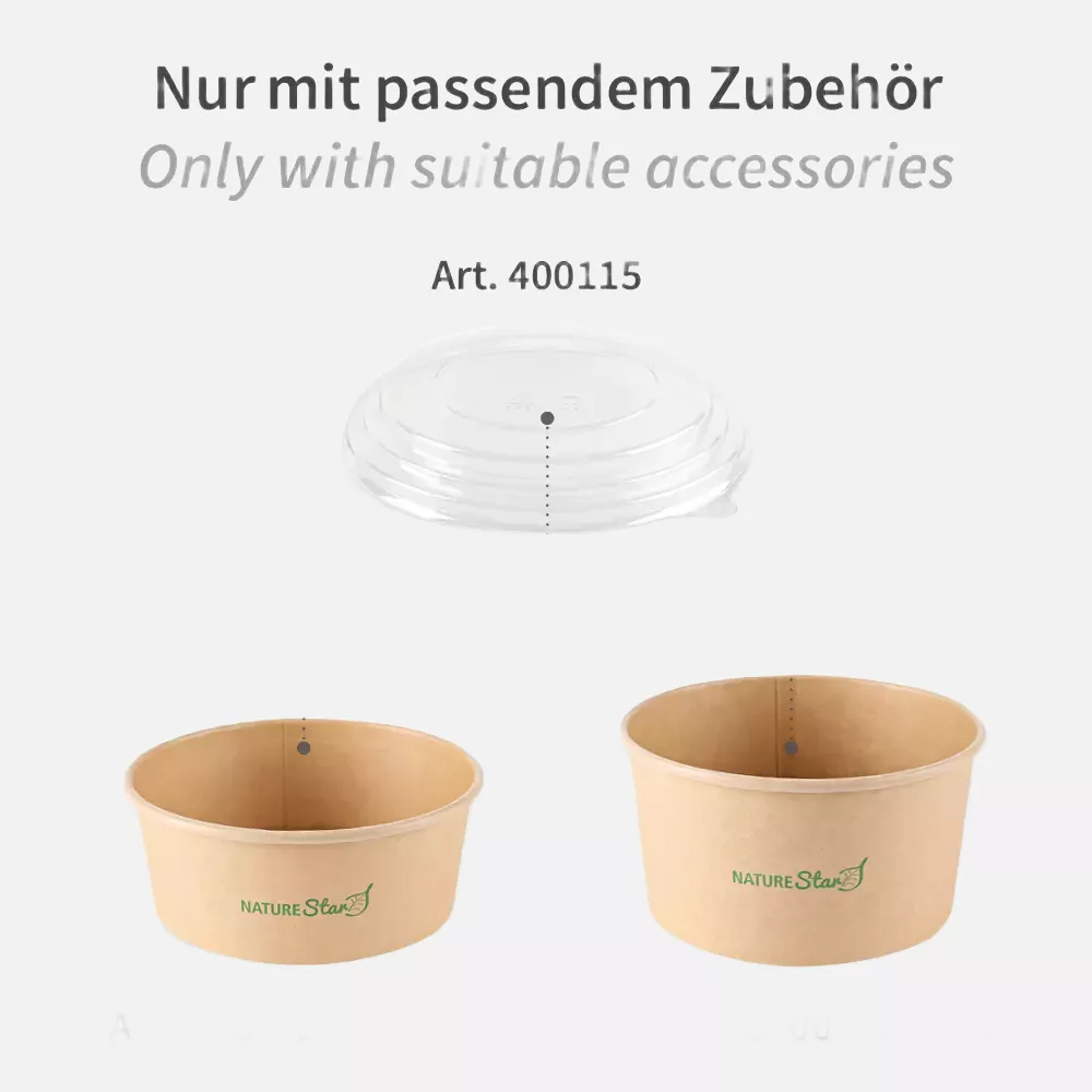 NATUREStar 400115, Caesar rPET Organic Salad Bowl Lids, ø 150 mm, Transparent, image 3