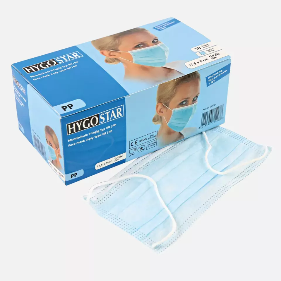 HygoStar 291761, IIR 3-lagige PP-Gesichtsmasken, Blau, image 5, gallery thumbnail