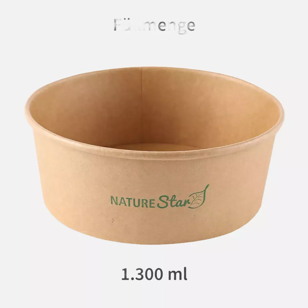 NATUREStar 417130, Caesar Organic Kraft Paper/PE Salad Bowls, 1300 ml, Ø 185 mm, FSC®-mix, image 2