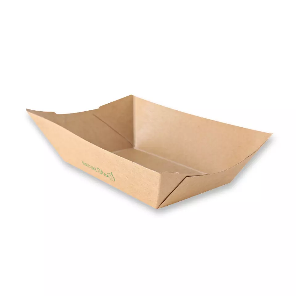 NATUREStar 416580, Tasty Organic Food Trays, 800 ml, 200 x 125 x 53 mm, Kraft Paper/PLA, image 1, gallery thumbnail