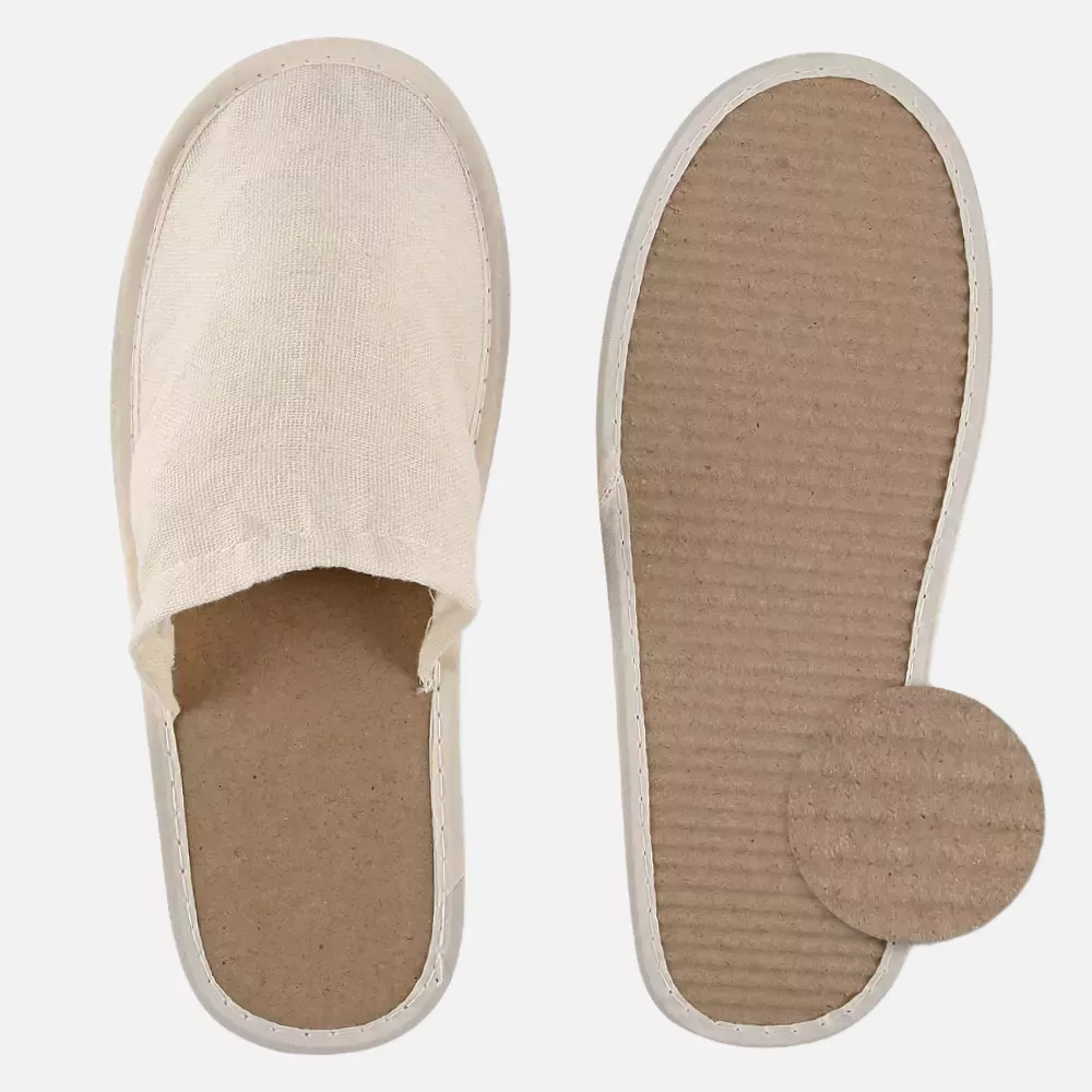 HygoStar 55531, Organic Closed Slippers, Linen/Cotton/Paper, Beige, image 2