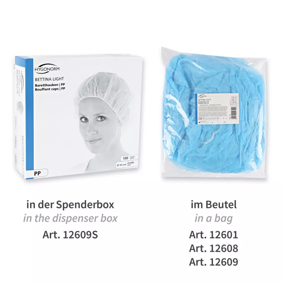 HygoNorm 12608, PP Bouffant Caps, Light, image 7, gallery thumbnail