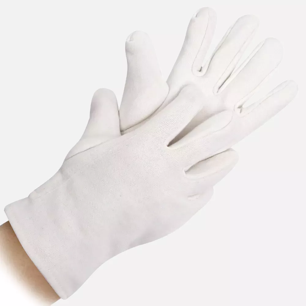 HygoStar 331100, Doubled Cotton Gloves, One Size, White, image 1