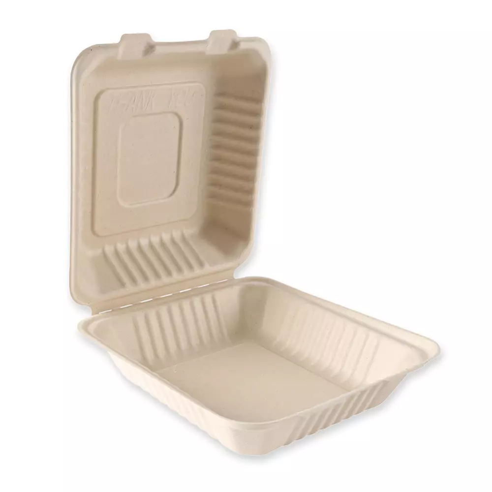 NATUREStar 412225, Organic Bagasse Menu Boxes with Hinged Lid, image 2