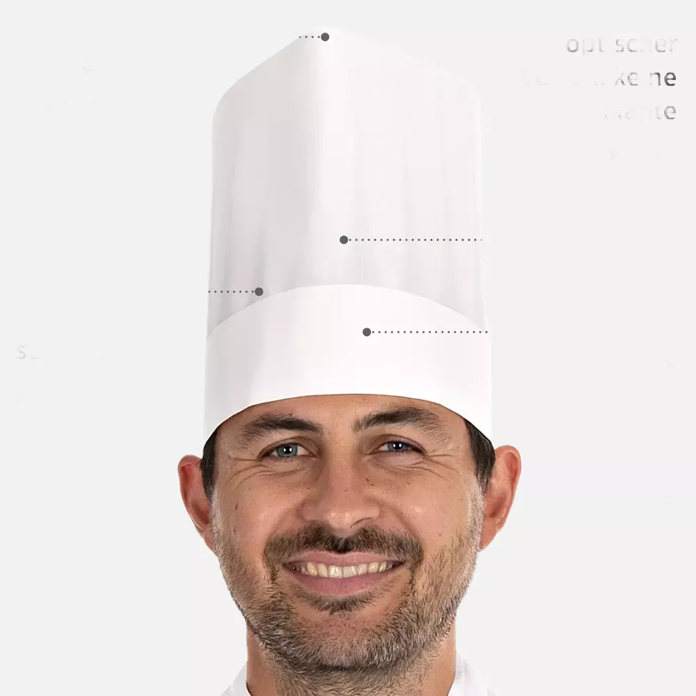 HygoStar 0964, Europa Original Chef's Hat, 22 cm, White, Absorbent Paper, Exposed, image 4