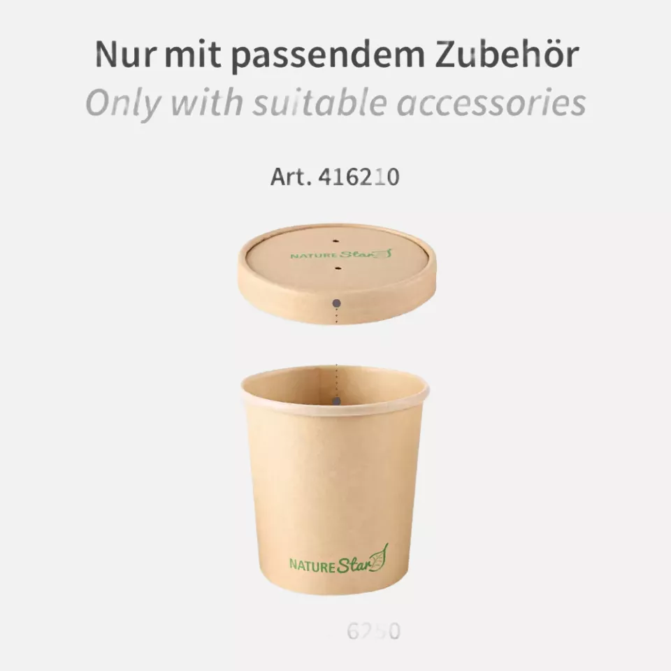 NATUREStar 416250, Minestrone Organic Soup Cups, 500 ml, ø 97 mm, 96 mm, Kraft Paper/PLA, image 6, gallery thumbnail