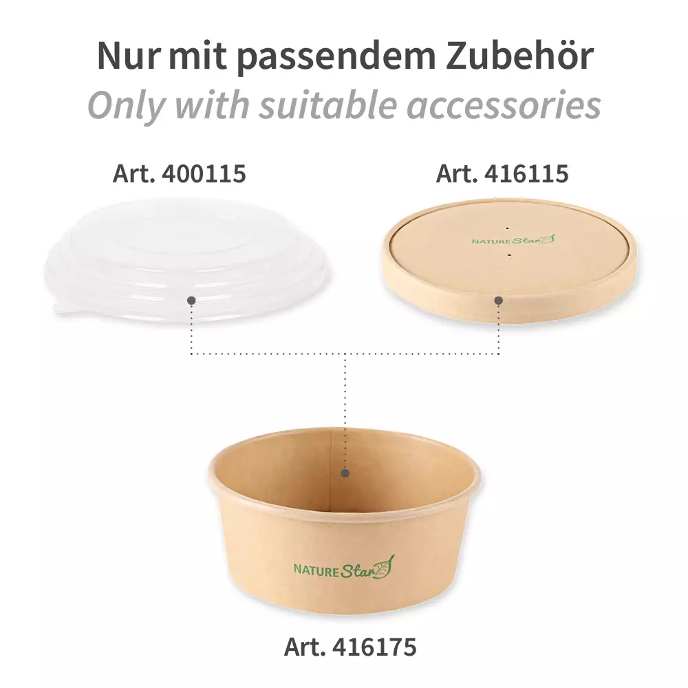 NATUREStar 416175, Caesar Organic Kraft Paper/PLA Salad Bowls, 750 ml, Ø 150 mm, image 5