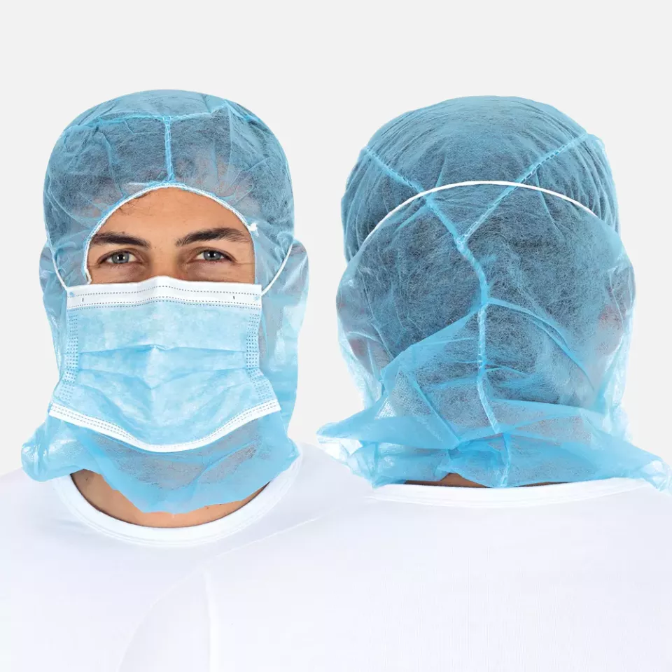 HygoStar 132061, Astro PP Caps with 3-Ply Face Mask, Blue, image 1, gallery thumbnail