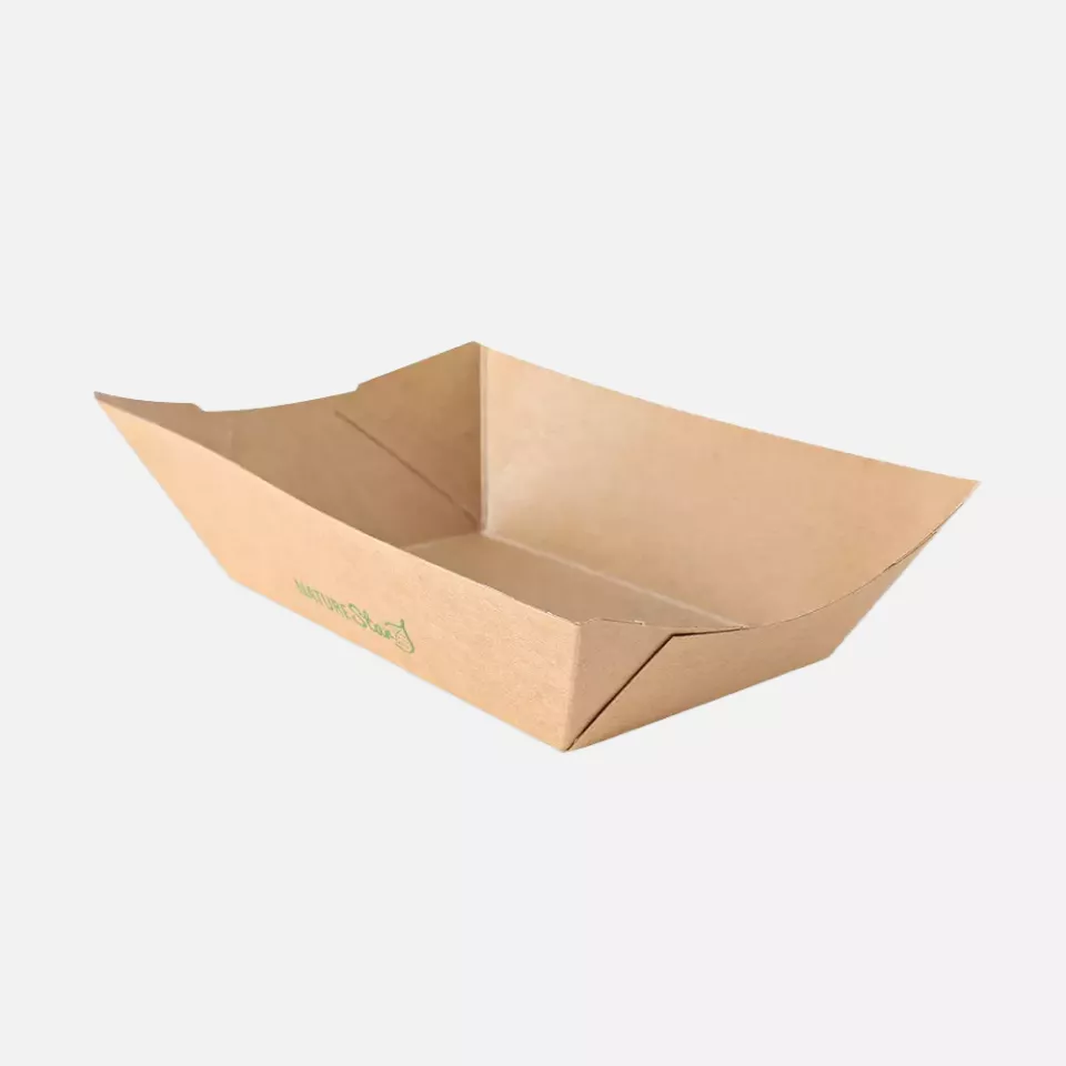 NATUREStar 416580, Tasty Organic Food Trays, 800 ml, 200 x 125 x 53 mm, Kraft Paper/PLA, image 1, gallery thumbnail