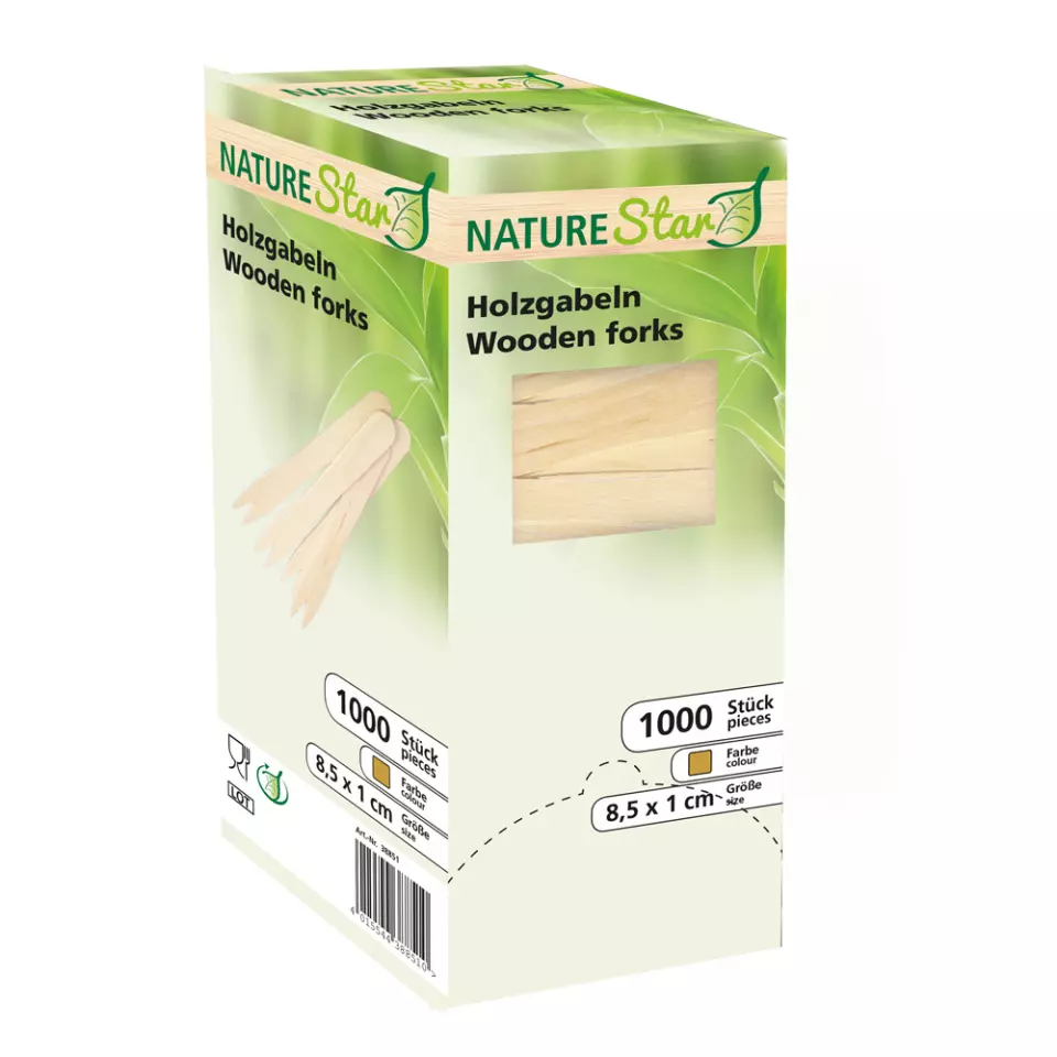 NATUREStar 38851, Organic Wood French Fries Forks, 90 mm, image 3, gallery thumbnail