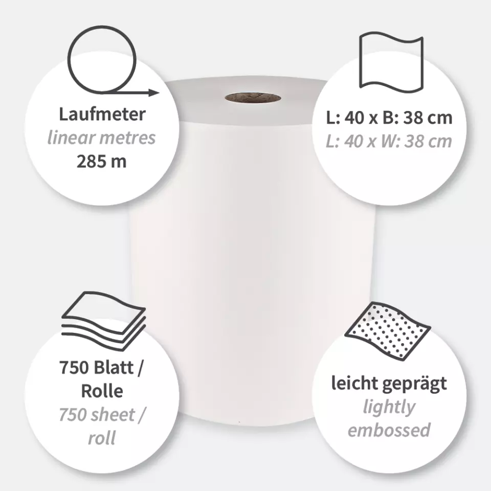 HygoClean 317400, Light Airlaid Wiping Cloths, Roll, White, image 3, gallery thumbnail