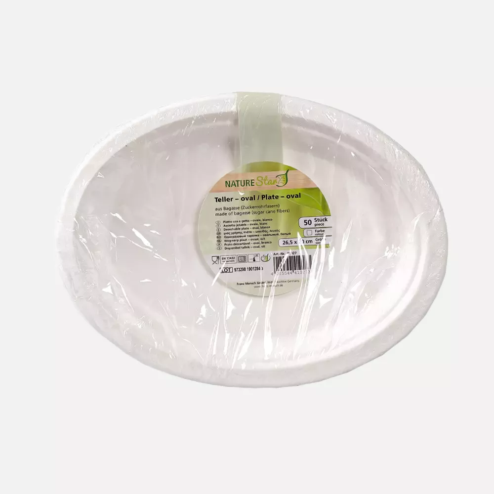NATUREStar 41027, Oval Bagasse Plates, 265 x 200 mm, image 4