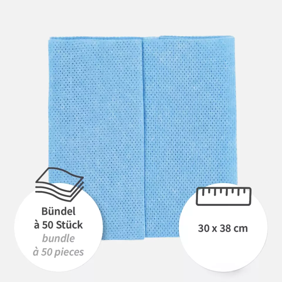 HygoClean 317536, Viscose/Polyester Polishing Cloths, Pleated, Blue, image 3, gallery thumbnail