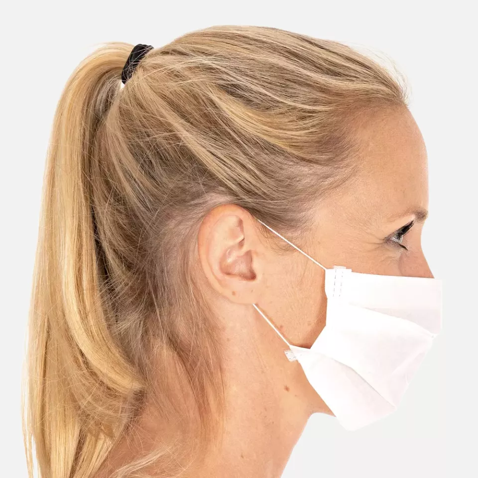 HygoStar 2910, Civil Use 2-Ply Paper Face Masks, White, image 4, gallery thumbnail