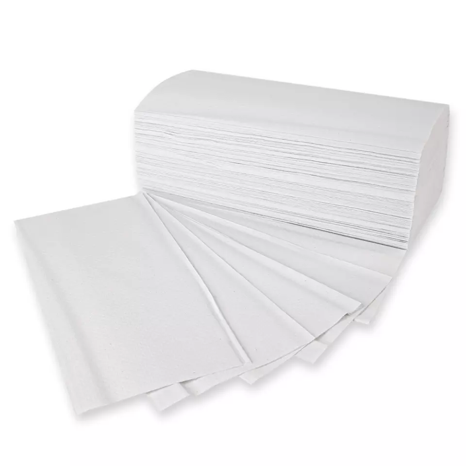 HygoClean 30460, Recycled Paper Hand Towels, 1-ply, V/ZZ-fold, White, image 1, gallery thumbnail