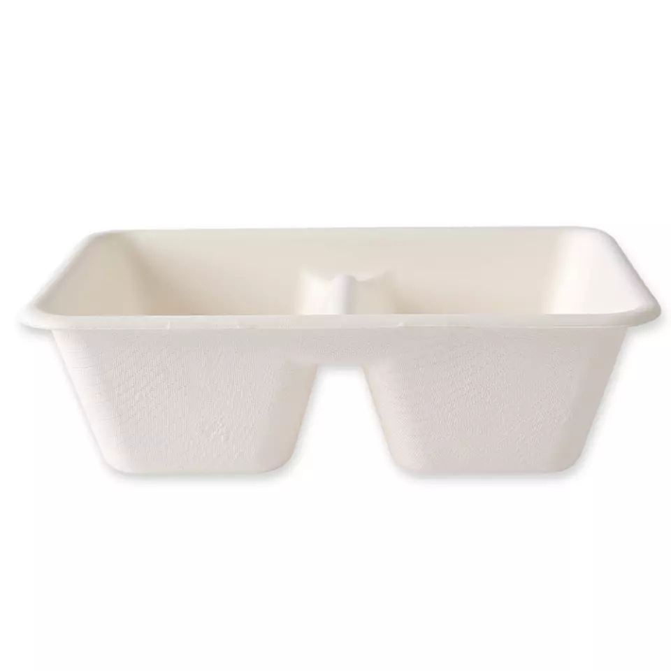 NATUREStar 41153, Organic Trays, 2 Compartments, Bagasse, 180 x 122 x 53 mm, 630 ml, image 2, gallery thumbnail