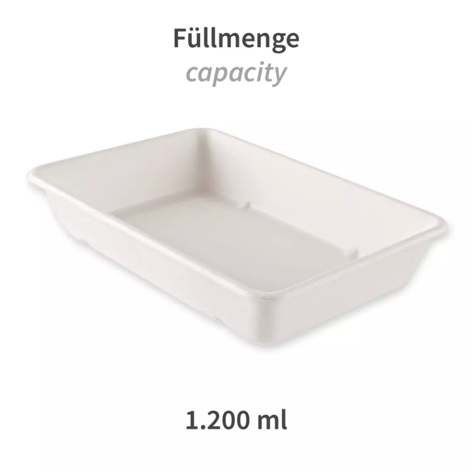 NATUREStar 41144, Classico Organic Trays, 230 x 156 x 45 mm, 1200 ml, Bagasse, image 2, gallery thumbnail