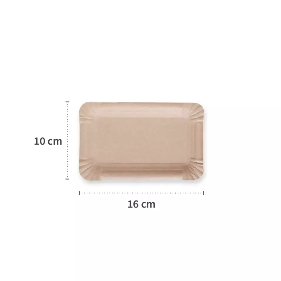 Franz Mensch 415055, Organic Rectangular Kraft Paper Plates, 100 x 160 mm, FSC®-mix, image 2, gallery thumbnail