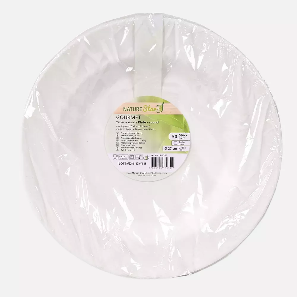 NATUREStar 410260, Gourmet Round Bagasse Plates, Ø 270 mm, image 3
