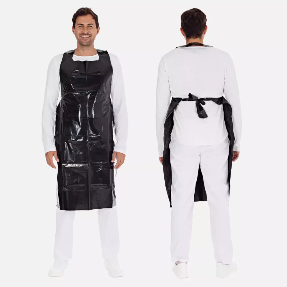 HygoStar 2358, Disposable LDPE Aprons, 125 x 75 cm, Black, 60 my, image 6, gallery thumbnail