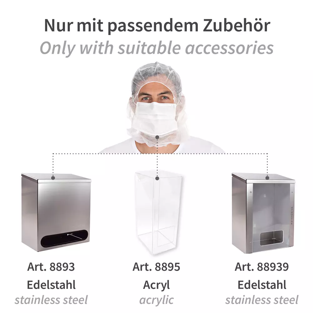 HygoStar 132001, 3-ply PP Astro Caps with Face Mask, White, image 6