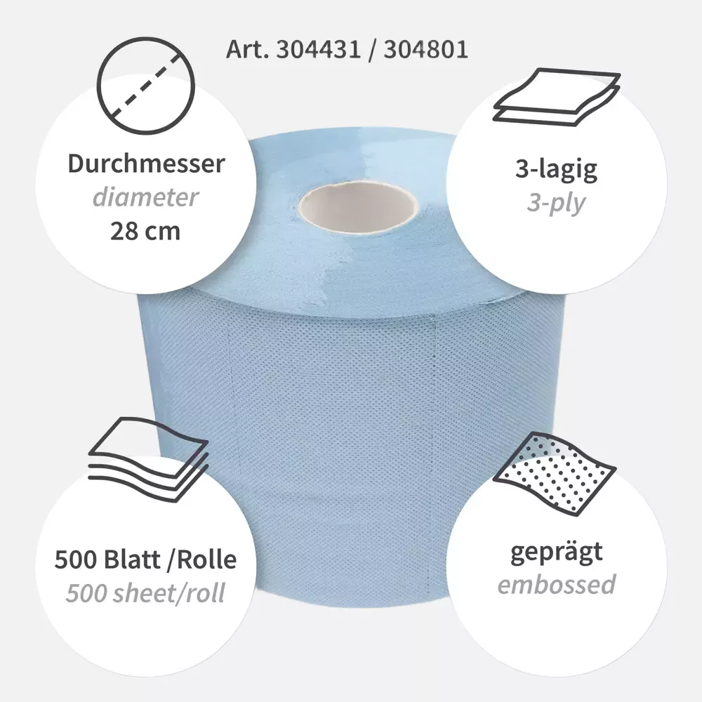 HygoClean 304431, Recycling-Putzpapier, 3-lagig, Blau, image 3