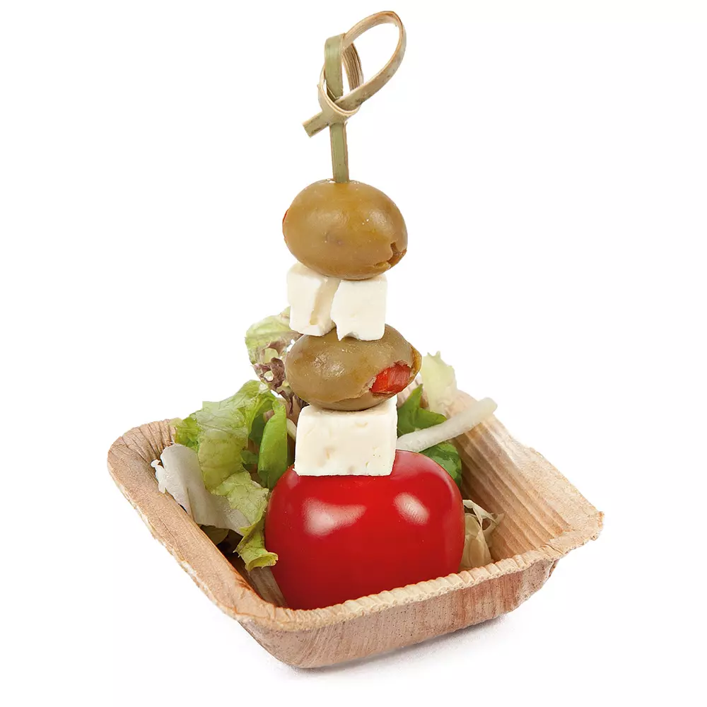 Franz Mensch 410621, Organic Palm Leaf Fingerfood Trays, Square, 30 ml, 65 x mm, image 3