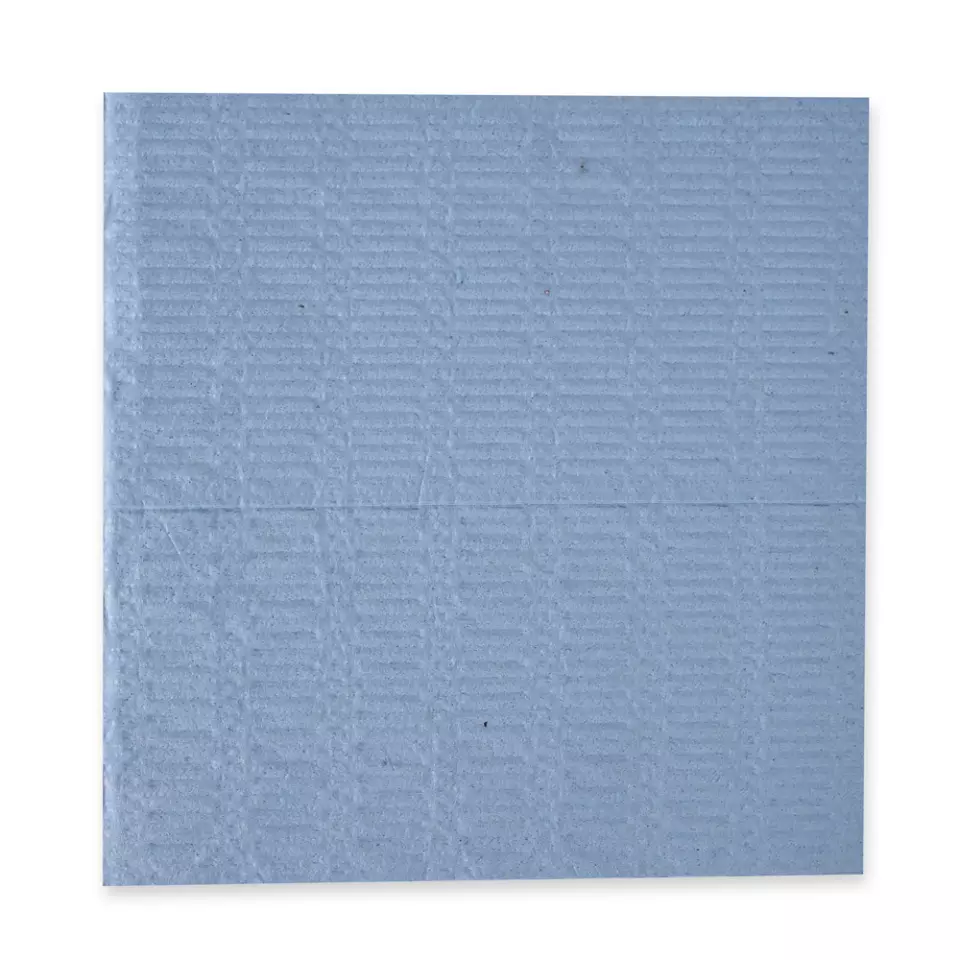 HygoClean 317490, Pleated Recycled Paper Cleaning Cloths, 4-ply, Blue, image 1, gallery thumbnail