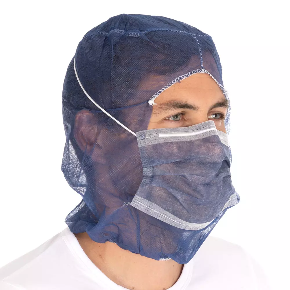 HygoNorm 132006, PP Astro Eco Caps with 2-ply Face Mask, Dark Blue, image 3