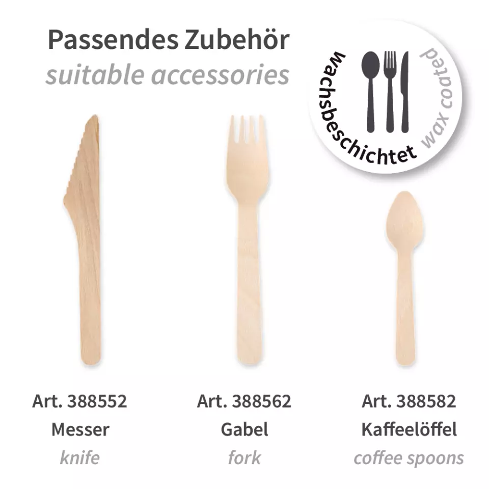 NATUREStar 388516, Wood Cake Forks, 115 mm, FSC® 100%, Wax Coated, image 4, gallery thumbnail