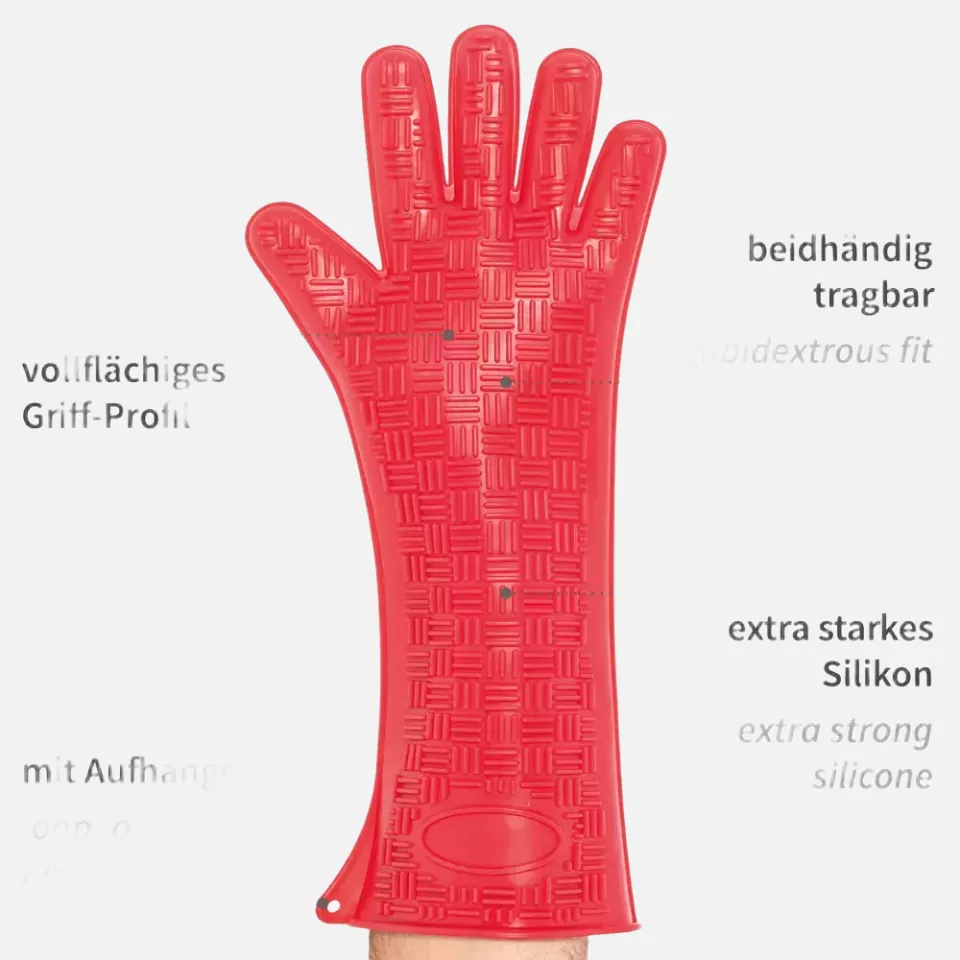 HygoStar 33216, Heatblocker Silicone Oven Gloves, 35 cm, Red, image 4, gallery thumbnail