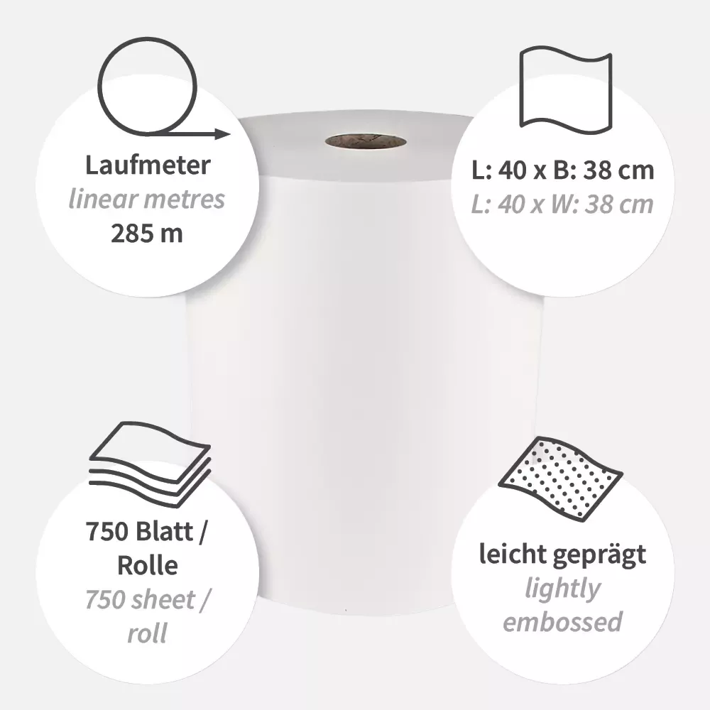 HygoClean 317400, Light Airlaid Wiping Cloths, Roll, White, image 3
