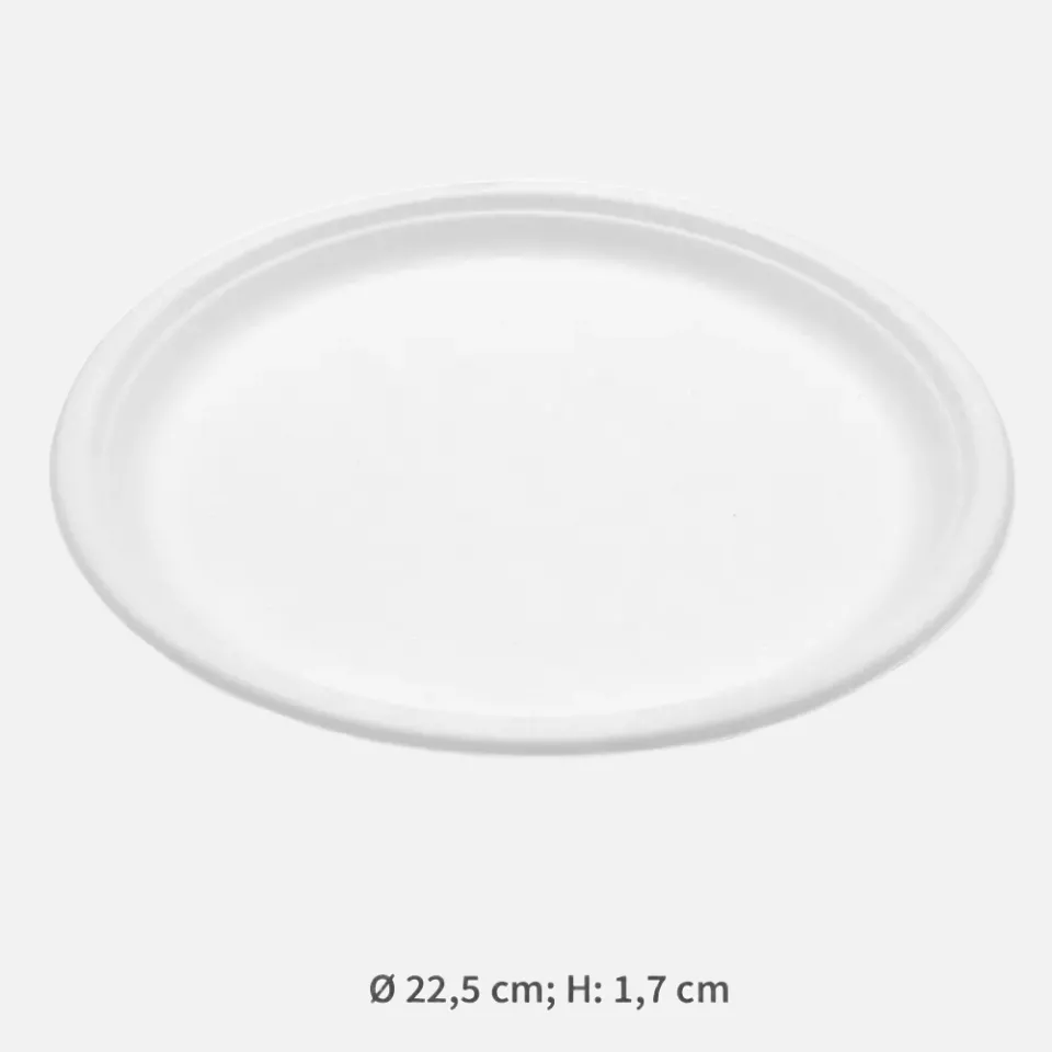 NATUREStar 41044, Bordofino Bagasse Plates, Round, Ø 225 mm, image 2, gallery thumbnail