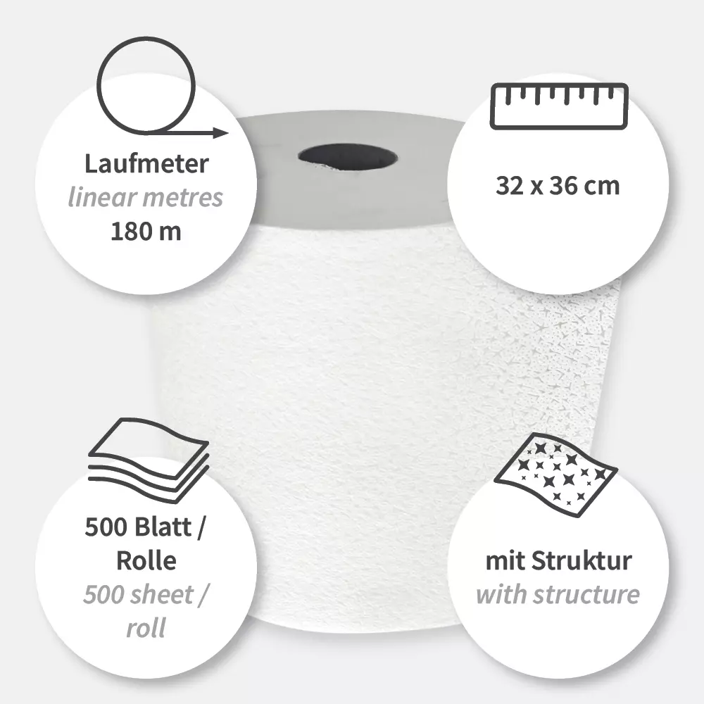 HygoClean 317800, Light PP Cleaning Cloths, Roll, White, image 3
