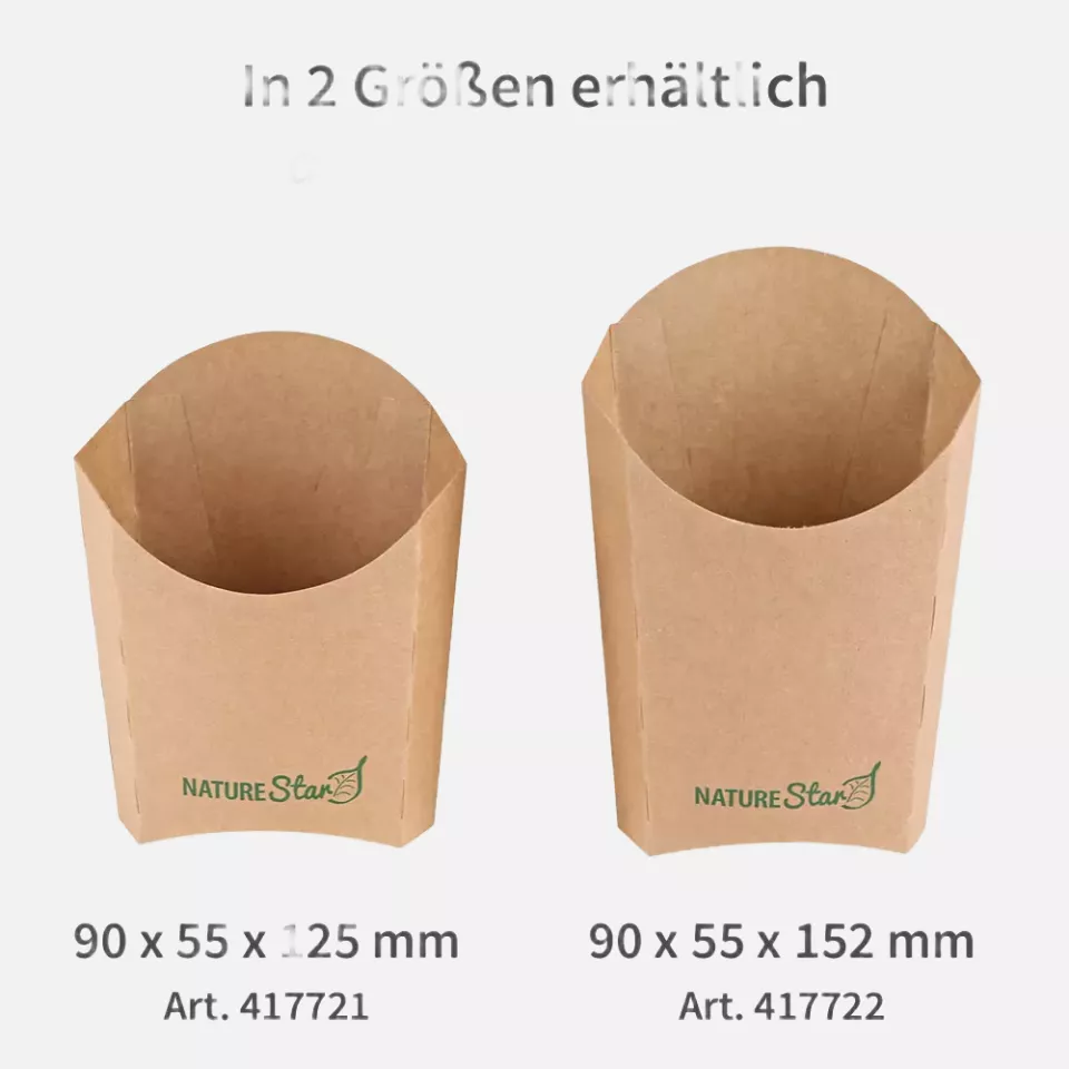 NATUREStar 417721, Organic Kraft Paper/PE Fries Boxes, 90 x 55 x 125 mm, FSC®-Mix, image 3, gallery thumbnail